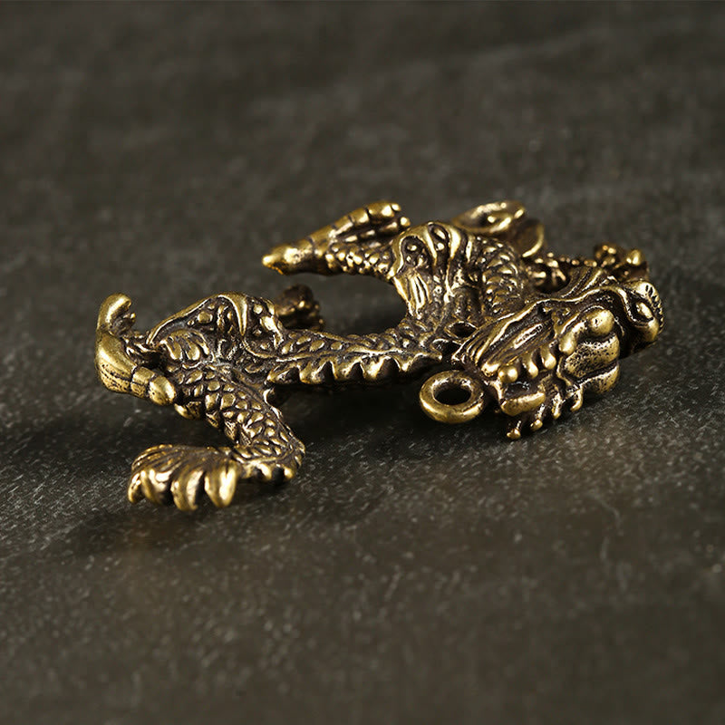 Buddha Stones Year Of The Dragon Mini Brass Dragon Luck Protection Home Decoration