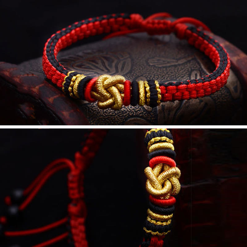 Buddha Stones Colorful Rope True Love Knot Luck Handmade Bracelet