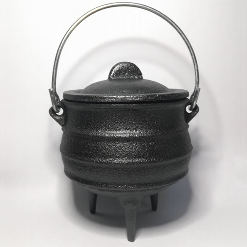 Buddha Stones Cast Iron Cauldron Prayer Altar Burning Holder Incense Sage Smudging Rituals Use Items