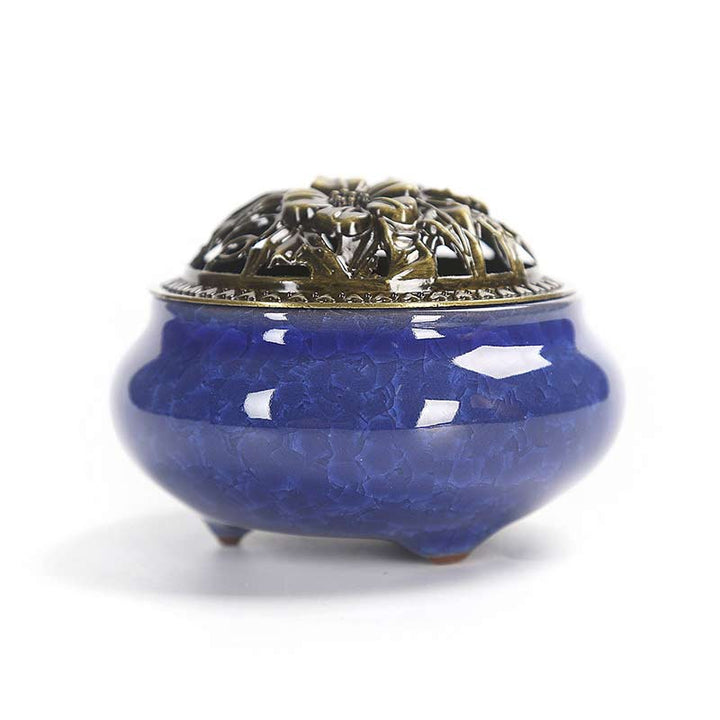 Buddha Stones Colorful Ceramic Incense Burner