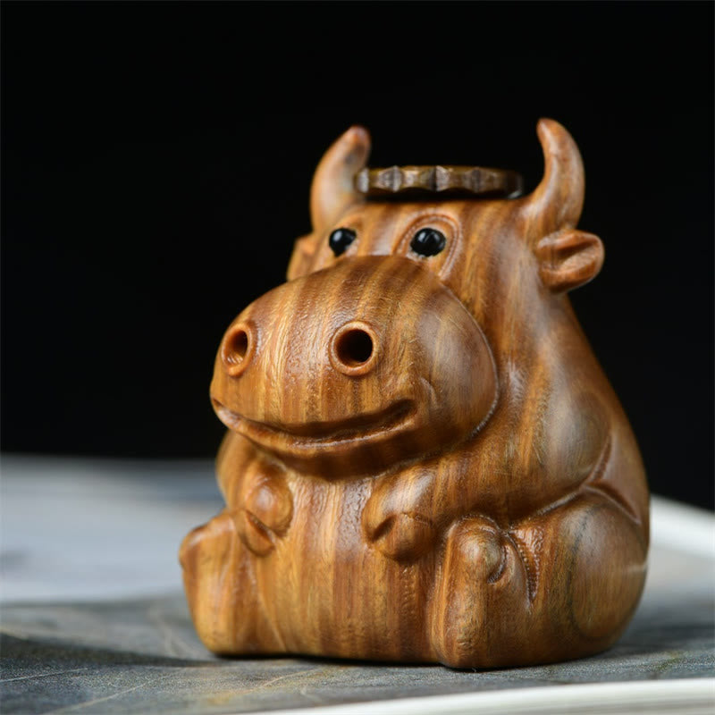 Buddha Stones Green Sandalwood Cute Calf Pattern Meditation Backflow Incense Burner Decoration