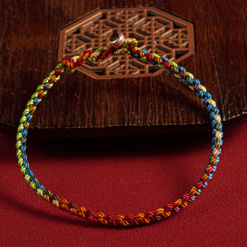 "May you be blessed with peace and safety in all four seasons" Lucky Multicolored Bracelet