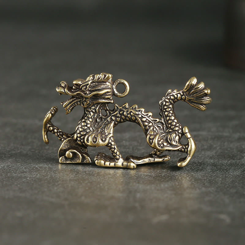 Buddha Stones Year Of The Dragon Mini Brass Dragon Luck Protection Home Decoration