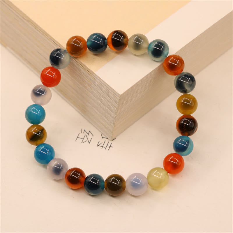 Colorful Candy Agate Healing Strength Bead Bracelet