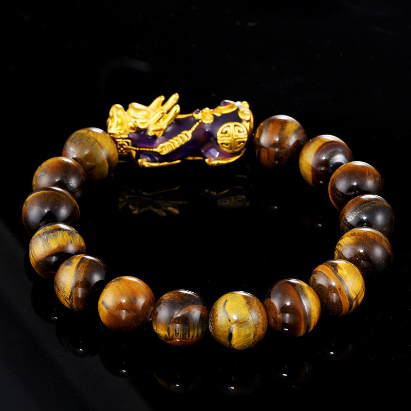 Buddha Stones  Tibetan Handcrafted Tiger Eye Feng Shui Bracelet