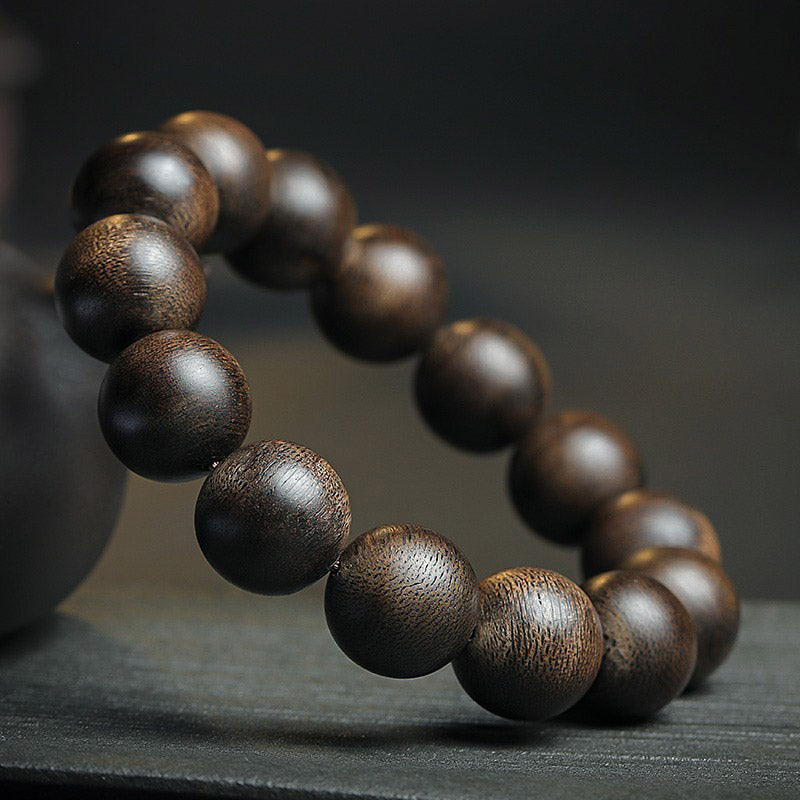 Buddha Stones 108 Mala Beads Agarwood Peace Strength Calm Bracelet