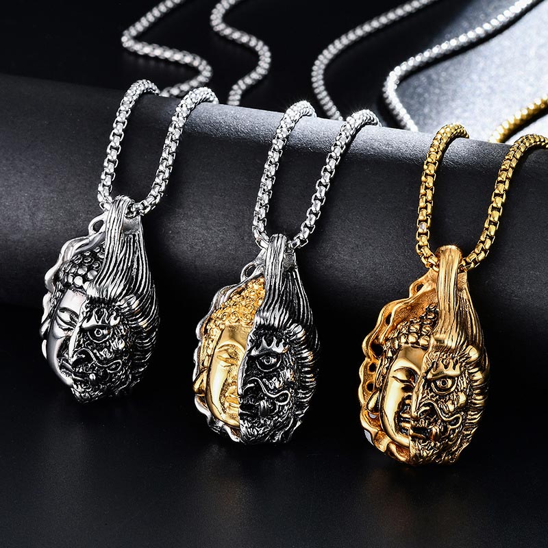 Buddha Stones Half Buddha Half Devil Powerful Necklace