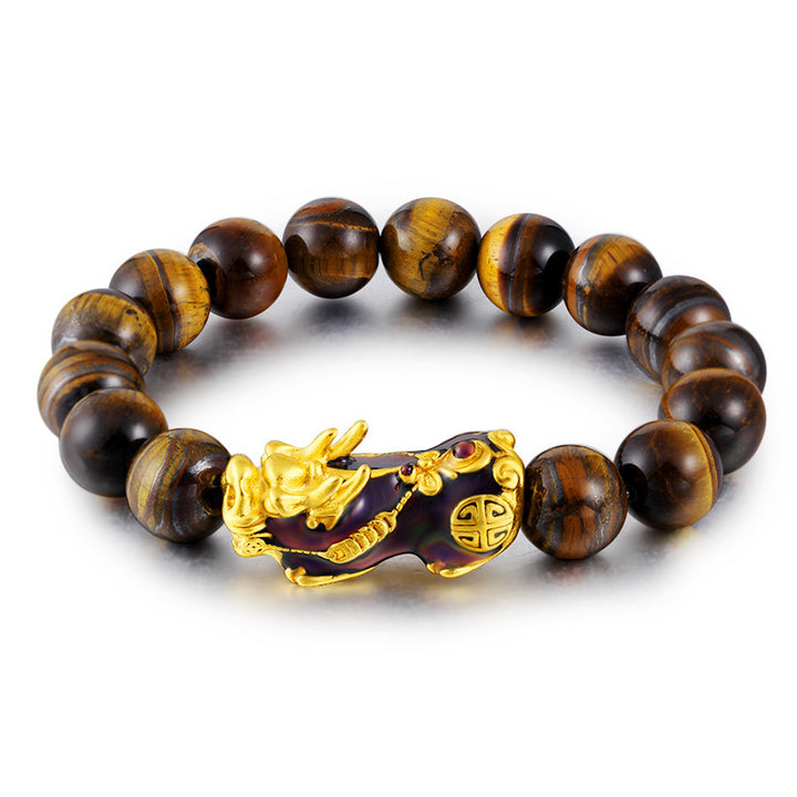 Buddha Stones  Tibetan Handcrafted Tiger Eye Feng Shui Bracelet