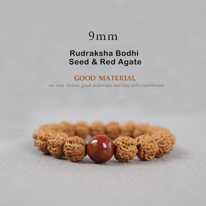 Buddha Stones Tibet Rudraksha Bodhi Seed Dzi Bead Amber Turquoise Wealth Bracelet