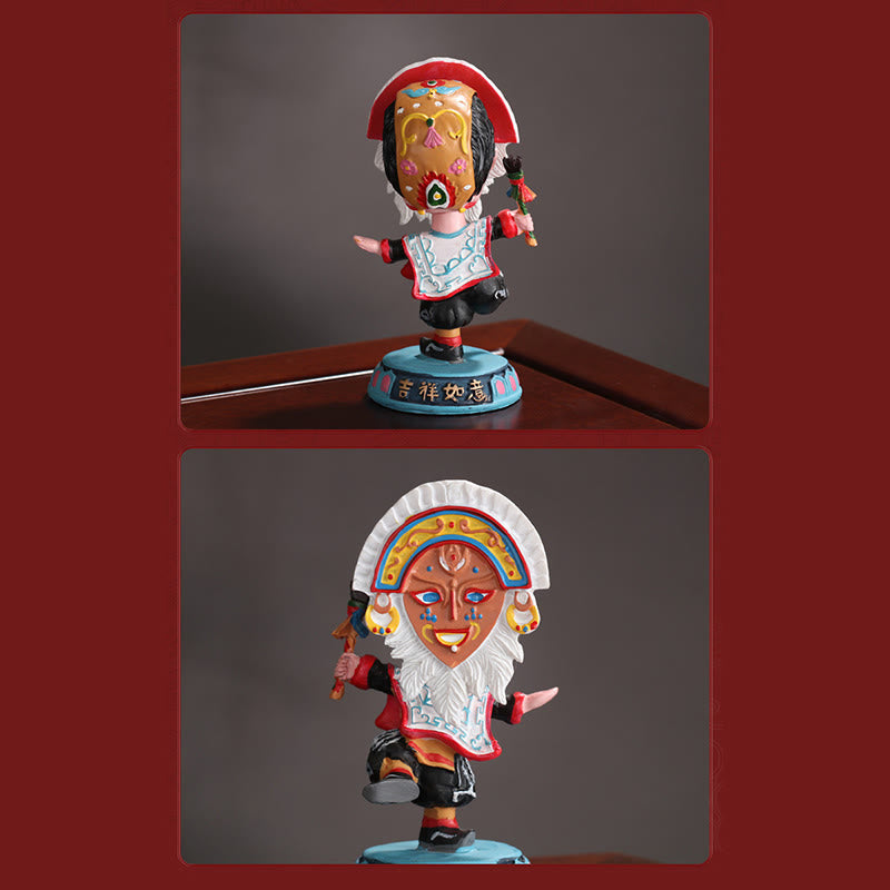 Buddha Stones Tibetan Opera Face Mask Puppet Home Office Car Decoration Ornament