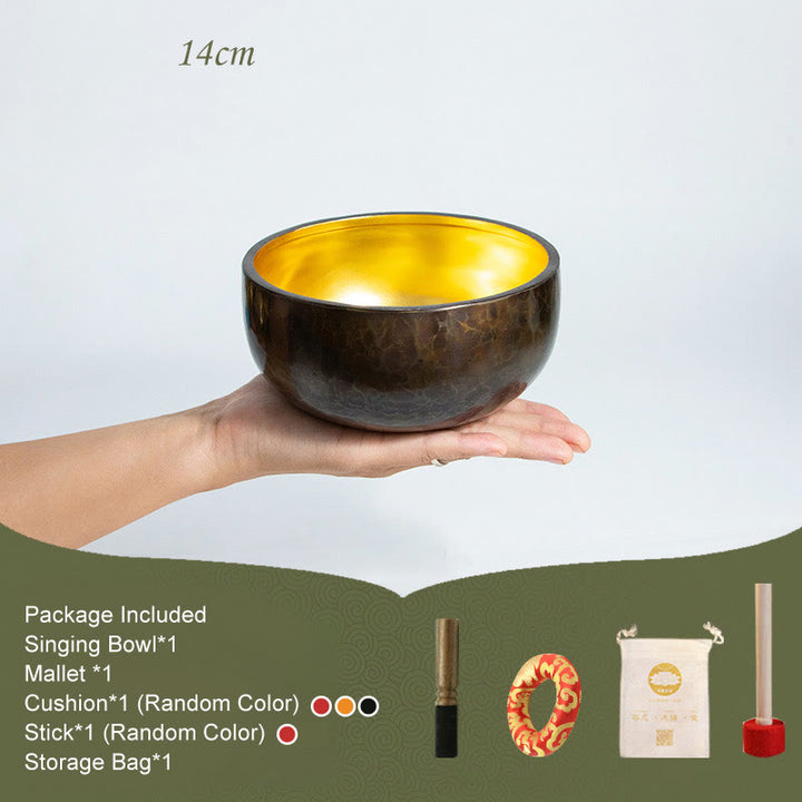 Tibetan Meditation Sound Bowl Handcrafted Healing Yoga Mindfulness Singing Bowl Set