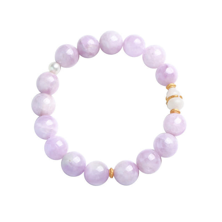 Kunzite Hetian White Jade Gourd Love Spiritual Growth Bracelet