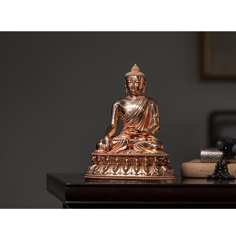 Gautama Shakyamuni Buddha Figurine Serenity Copper Statue Home Decoration