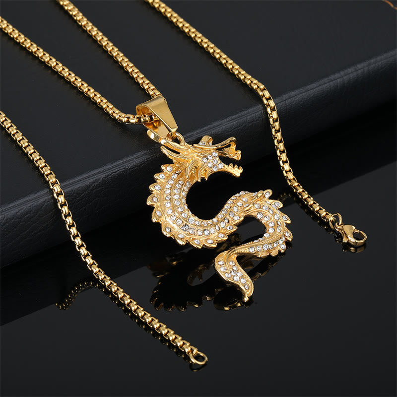 Buddha Stones Chinese Zodiac Dragon Zircon Protection Necklace Pendant