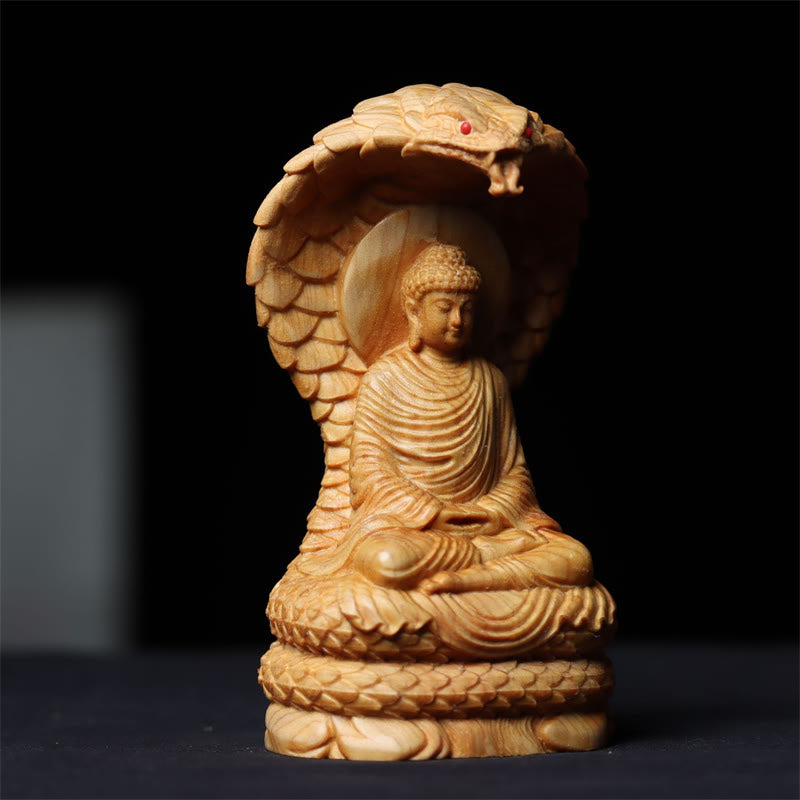 Buddha Stones Handmade Thuja Sutchuenensis Wood Tathagata Buddha Ward Off Evil Spirits Decoration