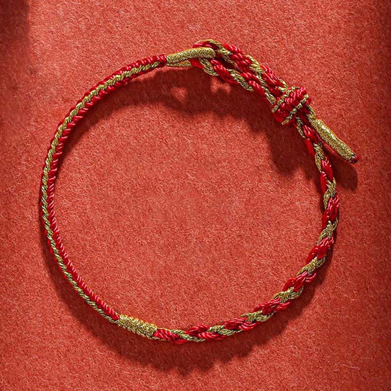 Buddha Stones Handmade Chinese Zodiac Rabbit Rooster Rat Horse Dragon Protection Braid String Bracelet