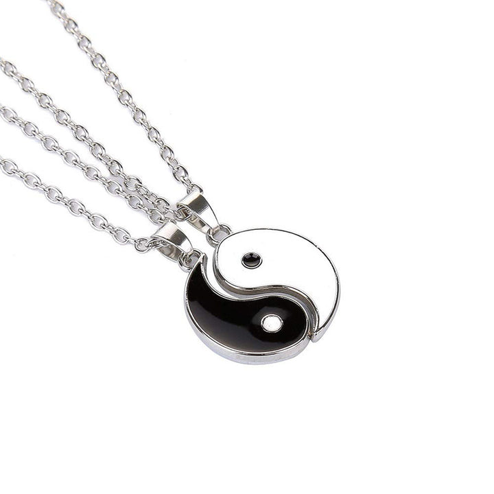 Buddha Stones Yin Yang Hematite Pendant Couple Necklace