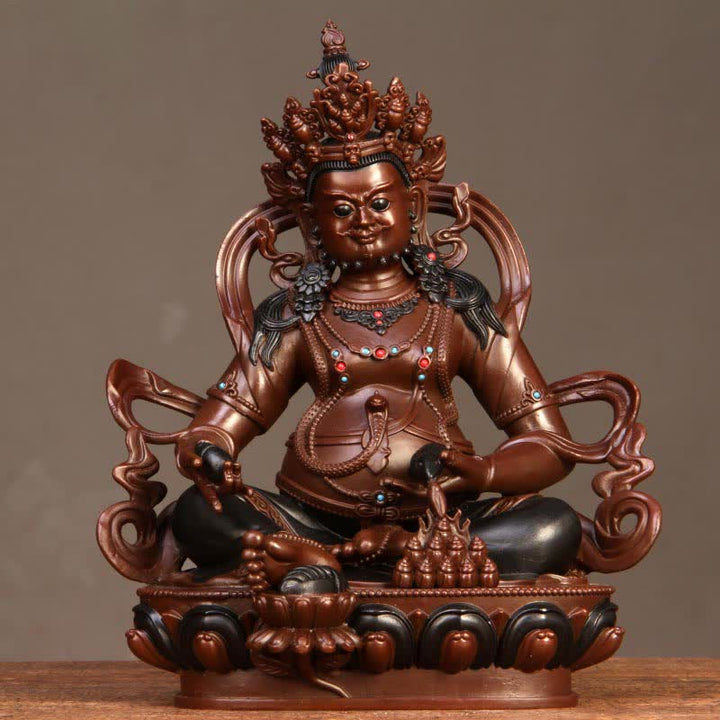 Yellow Jambhala Bodhisattva Figurine Compassion Copper Statue Home Office Decoration