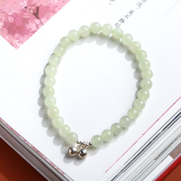 Buddha Stones 925 Sterling Silver Plated Gold Natural Hetian Jade Bead Gourd Lotus Bamboo Fu Character Luck Bracelet