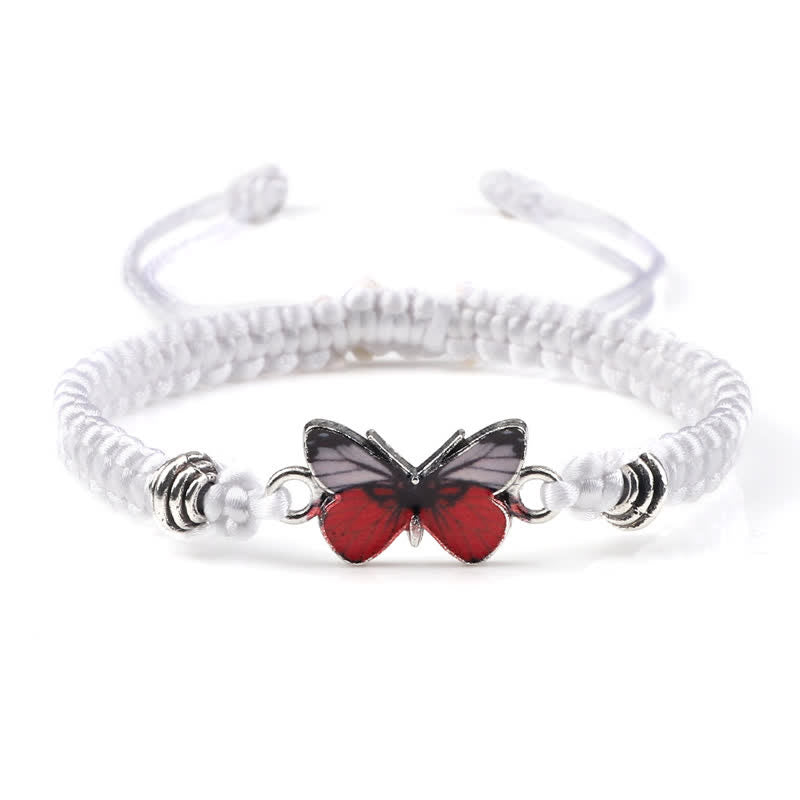 Buddha Stones Butterfly Freedom Love String Charm Bracelet