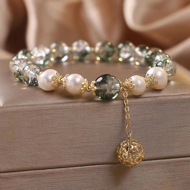 Green Phantom Pearl Self-acceptance Charm Bracelet