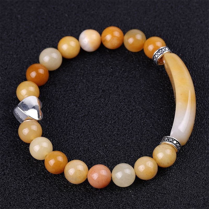 Natural Crystal Beads Unisex Heart Bracelet