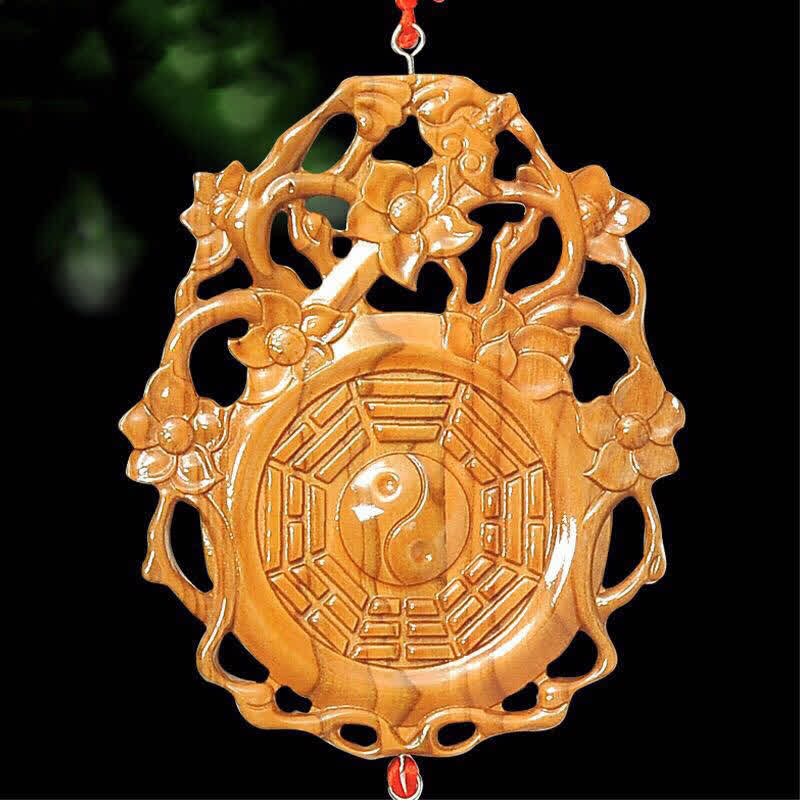 Feng Shui Bagua Map Peach Wood Chinese Knotting Balance Energy Map