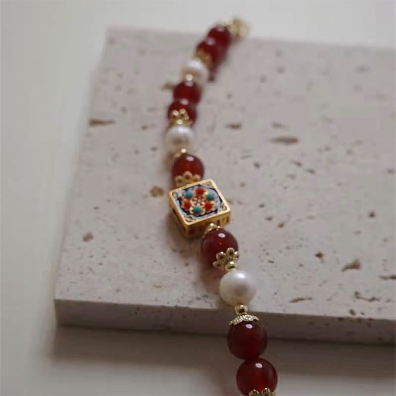 Buddha Stones Red Agate Pearl Confidence Self-acceptance Bracelet