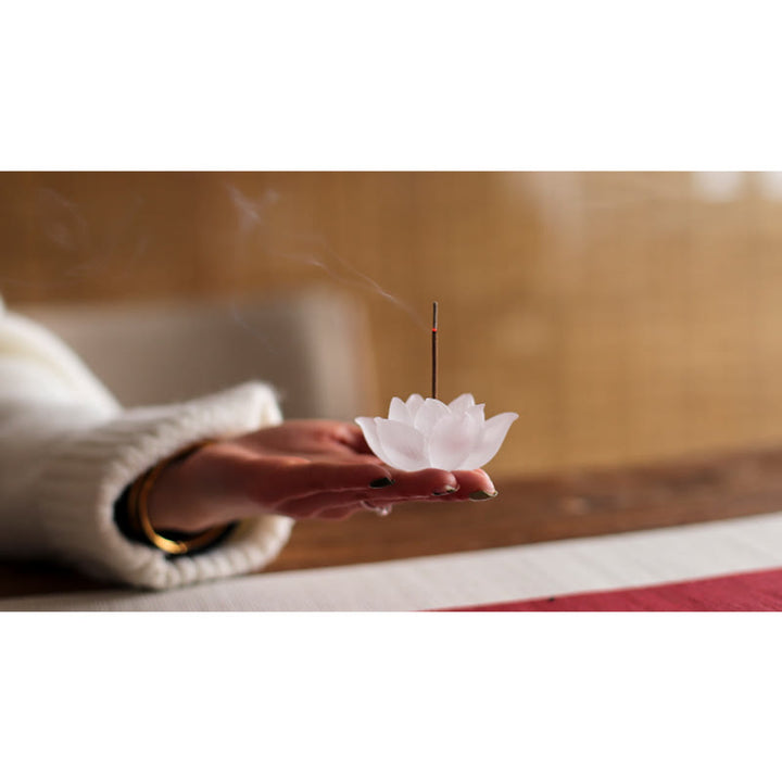 Mini Lotus Liuli Crystal Healing Meditation Stick Incense Burner