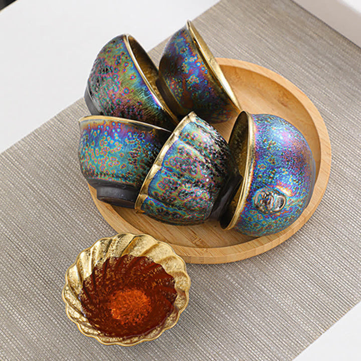 Buddha Stones Colorful Ceramic Teacup Tea Cups