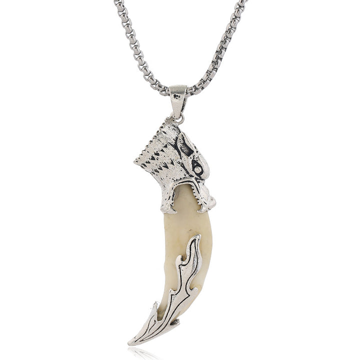 Imitation Wolf Tooth Titanium Steel Balance Necklace Pendant