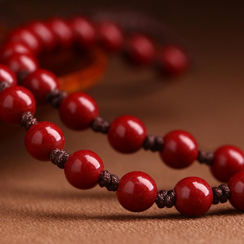 Buddha Stones Year Of The Dragon Natural Cinnabar Hetian Jade Bead Copper Coin Attract Wealth Strength Necklace Pendant