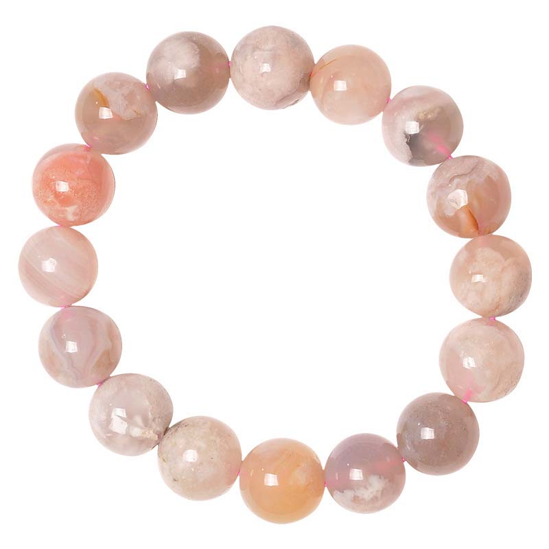 Buddha Stones Sakura Agate Peace Blessing Bracelet