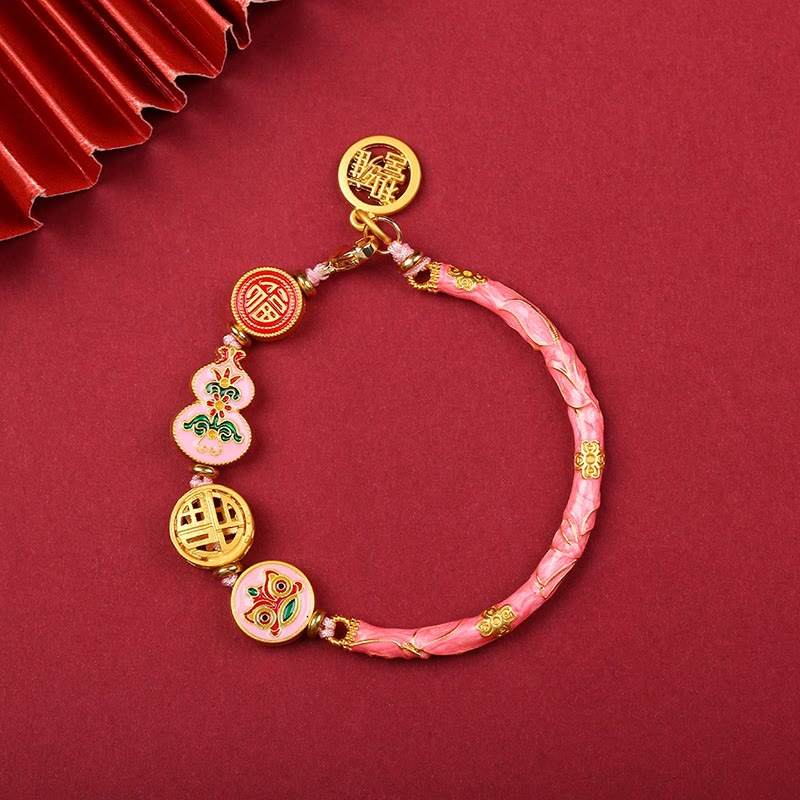 Tibetan Gourd Fortune Happiness Lion Wealth Luck Bracelet