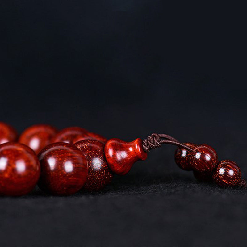 Buddha Stones Tibetan Small Leaf Red Sandalwood Balance Bracelet