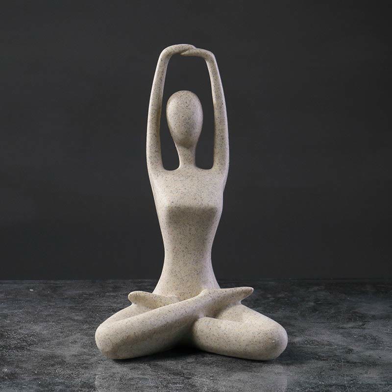 Abstract Yoga Meditating Exercise Resin Spiritual Figurine Sculpture Desk Decoration