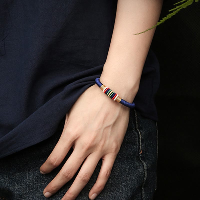 Buddha Stones Tibetan Handmade Colorful King Kong Knot Five Elements Luck Braid String Bracelet