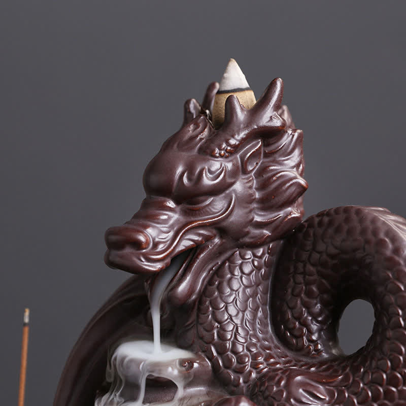 Dragon Pattern Success Ceramic Incense Burner Decoration