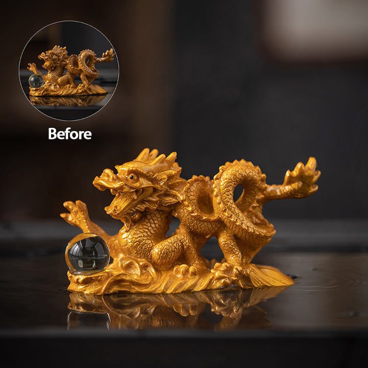 Buddha Stones Year Of The Dragon Color Changing Resin Luck Success Tea Pet Home Figurine Decoration