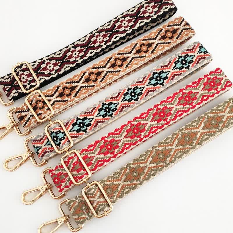 Multicolor Embroidered Shoulder Bag Straps