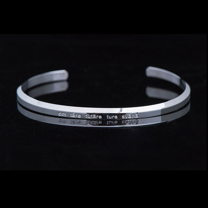 Six True Words Engraving Titanium Steel Blessing Protection Bracelet