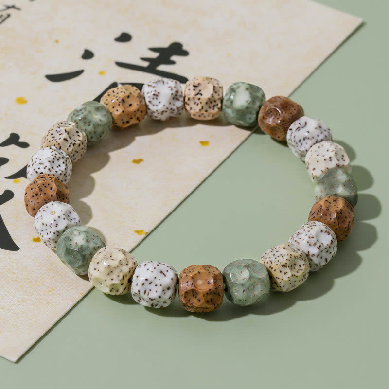 Buddha Stones Natural Colorful Bodhi Seed Auspiciousness Wealth Bracelet