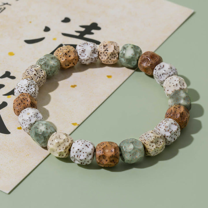 Buddha Stones Natural Colorful Bodhi Seed Auspiciousness Wealth Bracelet