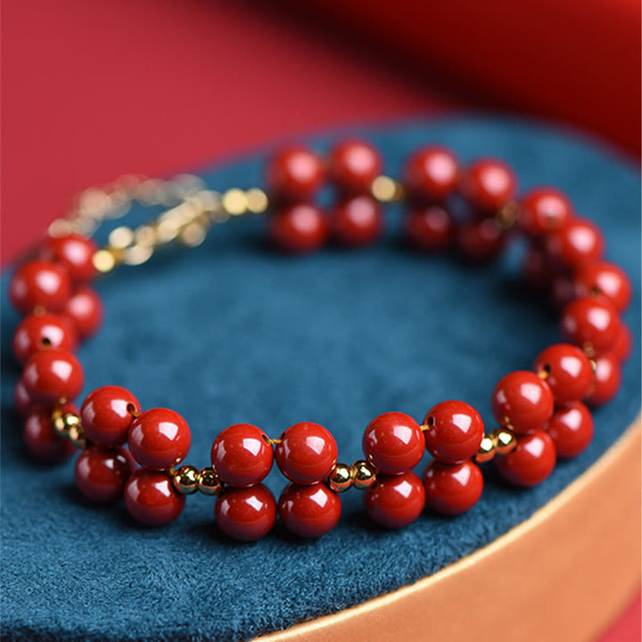 Buddha Stones Natural Cinnabar Beaded Blessing Bracelet