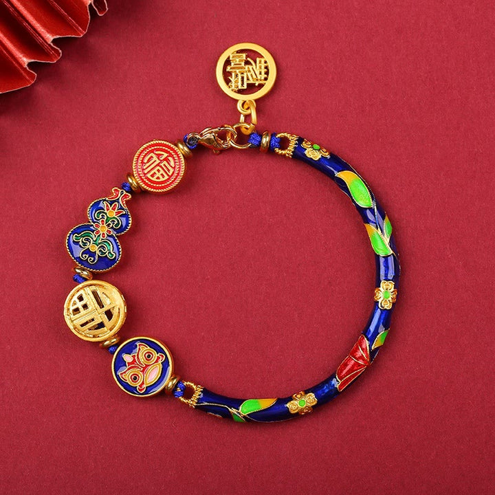 Tibetan Gourd Fortune Happiness Lion Wealth Luck Bracelet