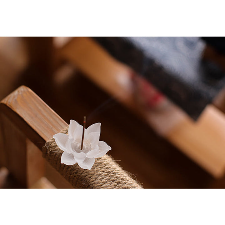 Mini Lotus Liuli Crystal Healing Meditation Stick Incense Burner