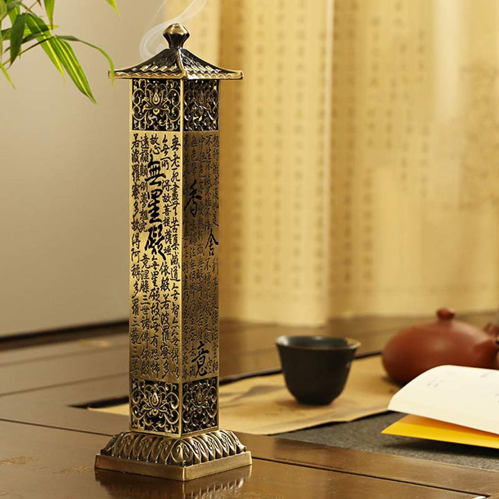 Heart Sutra Alloy Incense Holder Healing Home Decoration Incense Burner