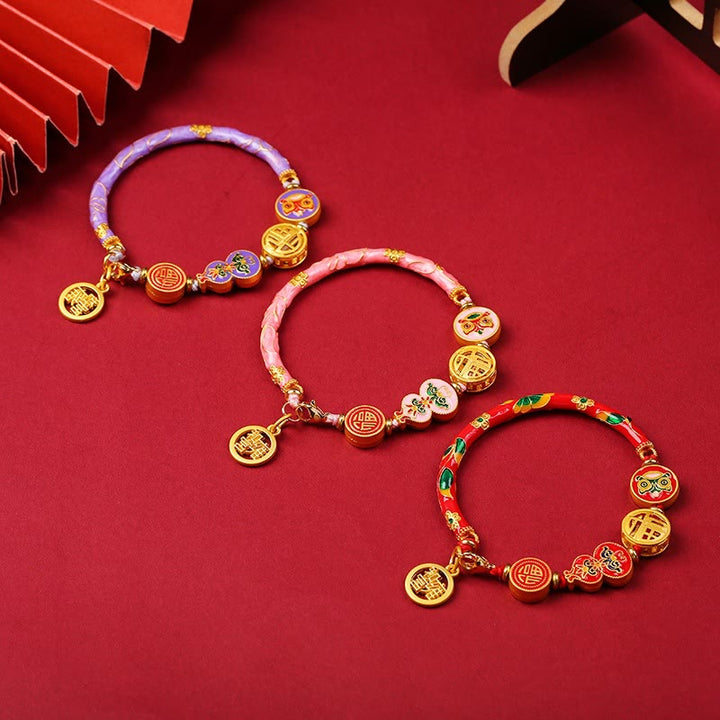 Tibetan Gourd Fortune Happiness Lion Wealth Luck Bracelet