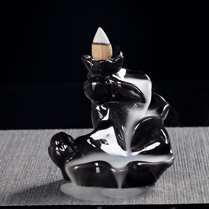 Handcrafted Waterfall Incense Holder Backflow Cone Ceramic Burner