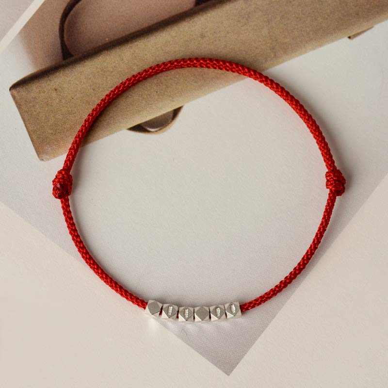 Buddha Stones 925 Sterling Silver Red String Braid Bracelet Anklet